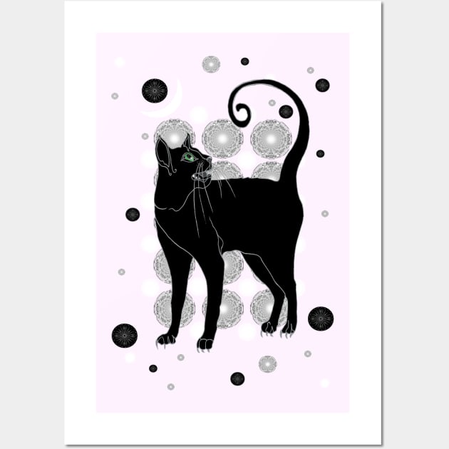 Sassy Moon Cat Wall Art by nocturne-design